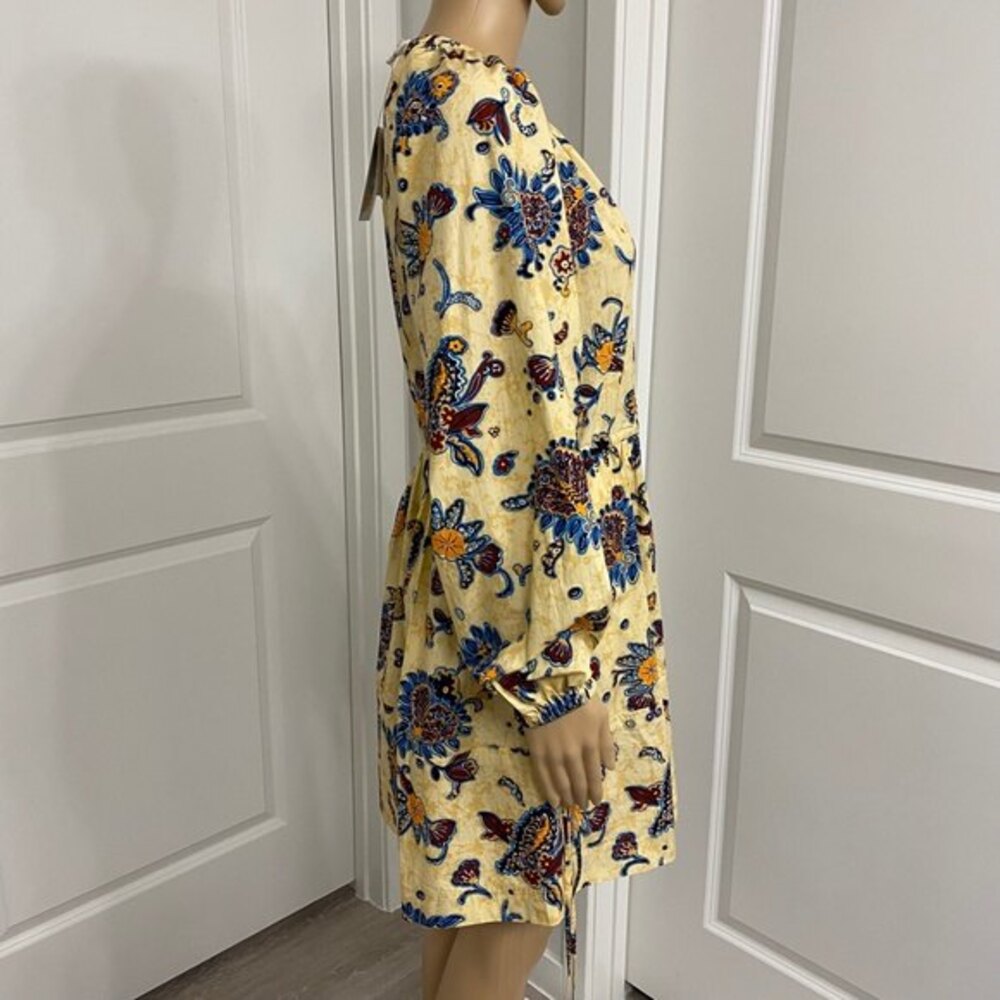 A.L.C Myra Women's Floral Long Sleeve V-Neck Mini Dress. Apricot. Size 4. Cute - Picture 11 of 15